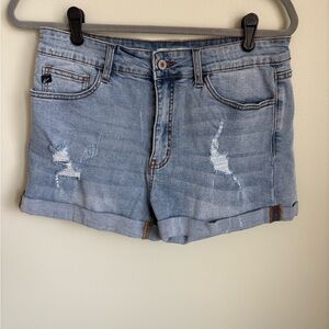 KanCan Light Blue Distressed Denim Shorts - Women's size 29